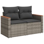 vidaXL Set canapea de grădină cu perne, 4 piese, gri, poliratan