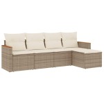 vidaXL Set canapele de grădină cu perne, 5 piese, bej, poliratan vidaXL Set canapele de grădină cu perne, 5 piese, bej, poliratan