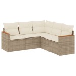 vidaXL Set canapele de grădină cu perne, 5 piese, bej, poliratan vidaXL Set canapele de grădină cu perne, 5 piese, bej, poliratan