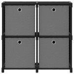 vidaXL Raft expunere cu 4 cutii, negru, 69 x 30 x 72,5 cm, textil vidaXL Raft expunere cu 4 cutii, negru, 69 x 30 x 72,5 cm, textil