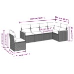 vidaXL Set mobilier grădină cu perne, 6 piese, gri, poliratan vidaXL Set mobilier grădină cu perne, 6 piese, gri, poliratan