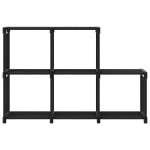 vidaXL Raft expunere, 5 cuburi, negru, 103x30x72,5 cm, material textil vidaXL Raft expunere, 5 cuburi, negru, 103x30x72,5 cm, material textil