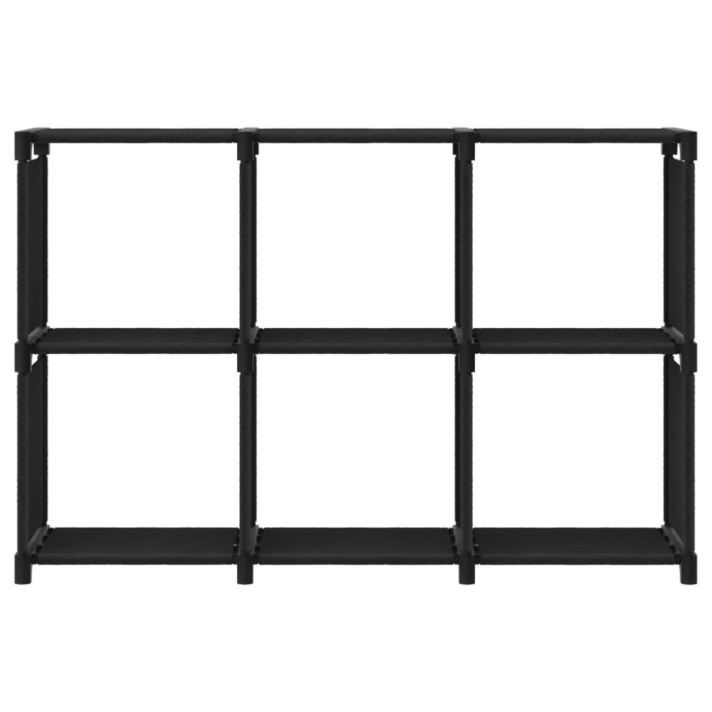 vidaXL Raft expunere 6 cuburi negru 103x30x72,5 cm, material textil