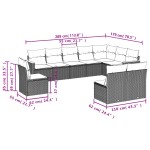 vidaXL Set canapele de grădină cu perne, 10 piese, negru, poliratan vidaXL Set canapele de grădină cu perne, 10 piese, negru, poliratan