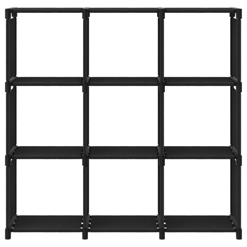 vidaXL Raft expunere 9 cuburi negru 103x30x107,5 cm, material textil
