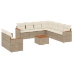 vidaXL Set canapele de grădină cu perne, 10 piese, bej, poliratan