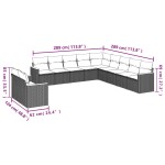 vidaXL Set canapele de grădină cu perne, 11 piese, negru, poliratan
