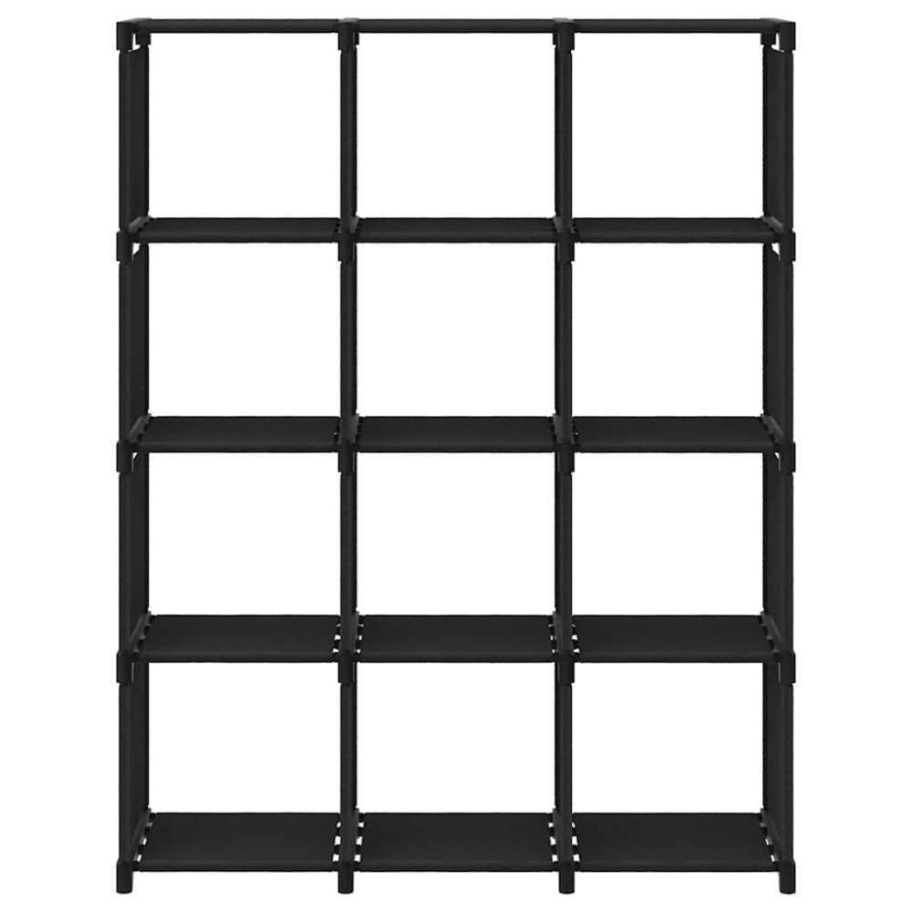 vidaXL Raft expunere, 12 cuburi, negru, 103x30x141 cm, material textil