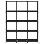 vidaXL Raft expunere, 12 cuburi, negru, 103x30x141 cm, material textil vidaXL Raft expunere, 12 cuburi, negru, 103x30x141 cm, material textil