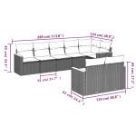 vidaXL Set mobilier de grădină cu perne, 8 piese, negru, poliratan