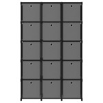 vidaXL Raft expunere 15 cuburi, cutii, negru, 103x30x175,5 cm, textil vidaXL Raft expunere 15 cuburi, cutii, negru, 103x30x175,5 cm, textil