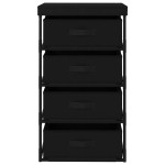 vidaXL Raft de depozitare cu 4 coșuri textile, negru, oțel vidaXL Raft de depozitare cu 4 coșuri textile, negru, oțel
