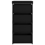 vidaXL Raft de depozitare cu 4 coșuri textile, negru, oțel vidaXL Raft de depozitare cu 4 coșuri textile, negru, oțel