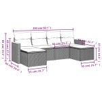 vidaXL Set mobilier grădină cu perne, 6 piese, gri, poliratan vidaXL Set mobilier grădină cu perne, 6 piese, gri, poliratan