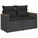 vidaXL Set mobilier de grădină cu perne, 9 piese, negru, poliratan vidaXL Set mobilier de grădină cu perne, 9 piese, negru, poliratan