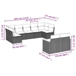 vidaXL Set mobilier de grădină cu perne, 9 piese, negru, poliratan vidaXL Set mobilier de grădină cu perne, 9 piese, negru, poliratan