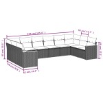 vidaXL Set canapele de grădină cu perne, 10 piese, bej, poliratan