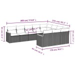 vidaXL Set canapele de grădină cu perne, 10 piese, bej, poliratan