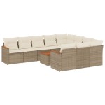 vidaXL Set canapele de grădină cu perne, 11 piese, bej, poliratan