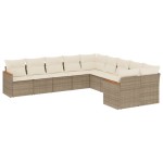 vidaXL Set canapele de grădină cu perne, 10 piese, bej, poliratan