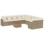 vidaXL Set canapele de grădină cu perne, 11 piese, bej, poliratan vidaXL Set canapele de grădină cu perne, 11 piese, bej, poliratan