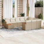 vidaXL Set canapele de grădină cu perne, 11 piese, bej, poliratan vidaXL Set canapele de grădină cu perne, 11 piese, bej, poliratan