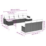 vidaXL Set canapele de grădină cu perne, 10 piese, bej, poliratan
