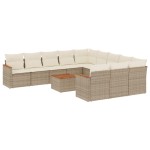 vidaXL Set canapele de grădină cu perne, 12 piese, bej, poliratan vidaXL Set canapele de grădină cu perne, 12 piese, bej, poliratan