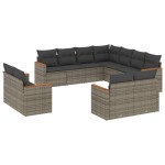 vidaXL Set canapele de grădină cu perne, 11 piese, gri, poliratan vidaXL Set canapele de grădină cu perne, 11 piese, gri, poliratan