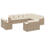 vidaXL Set canapele de grădină cu perne, 12 piese, bej, poliratan vidaXL Set canapele de grădină cu perne, 12 piese, bej, poliratan
