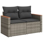 vidaXL Set canapea de grădină cu perne, 12 piese, gri, poliratan vidaXL Set canapea de grădină cu perne, 12 piese, gri, poliratan