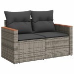 vidaXL Set canapea de grădină cu perne, 12 piese, gri, poliratan vidaXL Set canapea de grădină cu perne, 12 piese, gri, poliratan