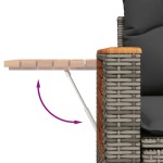 vidaXL Set mobilier grădină cu perne, 6 piese, gri, poliratan vidaXL Set mobilier grădină cu perne, 6 piese, gri, poliratan