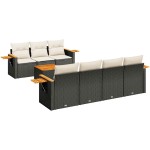 vidaXL Set mobilier de grădină cu perne, 8 piese, negru, poliratan vidaXL Set mobilier de grădină cu perne, 8 piese, negru, poliratan
