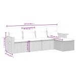 vidaXL Set canapea de grădină cu perne, 5 piese, gri, poliratan vidaXL Set canapea de grădină cu perne, 5 piese, gri, poliratan