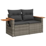vidaXL Set canapea de grădină cu perne, 4 piese, gri, poliratan vidaXL Set canapea de grădină cu perne, 4 piese, gri, poliratan