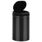 vidaXL Coș de gunoi automat cu senzor, 30 L, negru, oțel carbon vidaXL Coș de gunoi automat cu senzor, 30 L, negru, oțel carbon