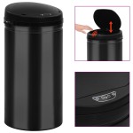 vidaXL Coș de gunoi automat cu senzor, 50 L, negru, oțel carbon vidaXL Coș de gunoi automat cu senzor, 50 L, negru, oțel carbon