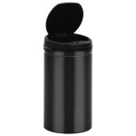 vidaXL Coș de gunoi automat cu senzor, 50 L, negru, oțel carbon vidaXL Coș de gunoi automat cu senzor, 50 L, negru, oțel carbon