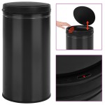 vidaXL Coș de gunoi automat cu senzor, 60 L, negru, oțel carbon vidaXL Coș de gunoi automat cu senzor, 60 L, negru, oțel carbon