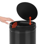 vidaXL Coș de gunoi automat cu senzor, 60 L, negru, oțel carbon vidaXL Coș de gunoi automat cu senzor, 60 L, negru, oțel carbon