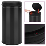vidaXL Coș de gunoi automat cu senzor, 70 L, negru, oțel carbon vidaXL Coș de gunoi automat cu senzor, 70 L, negru, oțel carbon