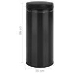 vidaXL Coș de gunoi automat cu senzor, 80 L, negru, oțel carbon vidaXL Coș de gunoi automat cu senzor, 80 L, negru, oțel carbon