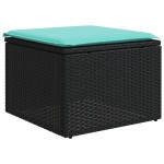 vidaXL Set mobilier de grădină cu perne, 8 piese, negru, poliratan