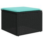 vidaXL Set mobilier de grădină cu perne, 8 piese, negru, poliratan