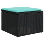 vidaXL Set mobilier de grădină cu perne, 8 piese, negru, poliratan