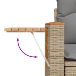 vidaXL Set canapele de grădină cu perne, 10 piese, bej, poliratan