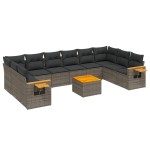 vidaXL Set canapele de grădină cu perne, 11 piese, gri, poliratan vidaXL Set canapele de grădină cu perne, 11 piese, gri, poliratan