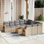 vidaXL Set canapele de grădină cu perne, 11 piese, bej, poliratan vidaXL Set canapele de grădină cu perne, 11 piese, bej, poliratan