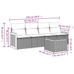 vidaXL Set canapele de grădină cu perne, 5 piese, bej, poliratan vidaXL Set canapele de grădină cu perne, 5 piese, bej, poliratan